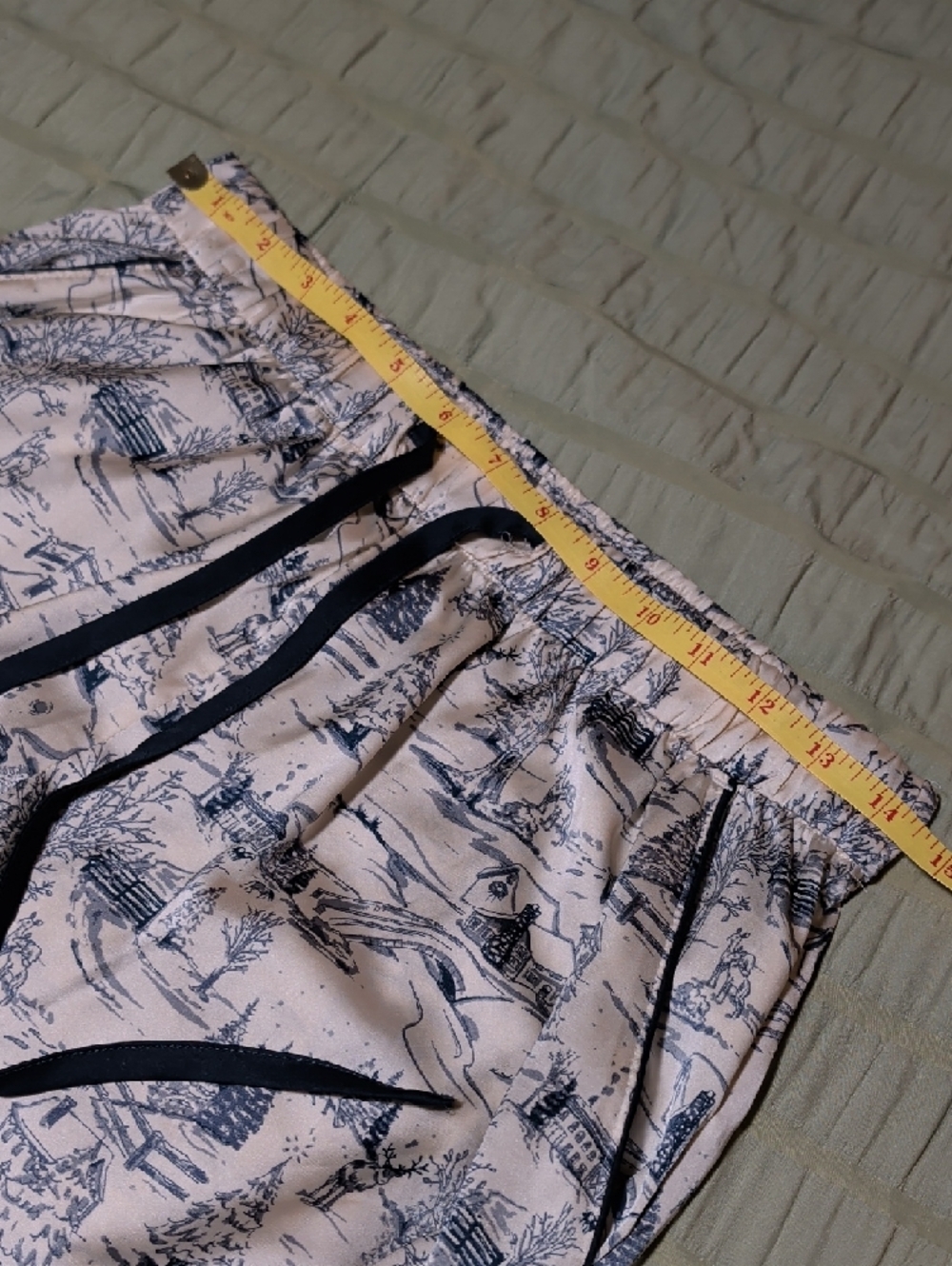 Abercrombie & Fitch Blue and Cream Toile Sleep Shirt Pajama Set - Picture 14 of 16